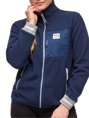 Kari Traa Rothe Midlayer Fleece Zip Jacket Navy Blue Size S Women's
